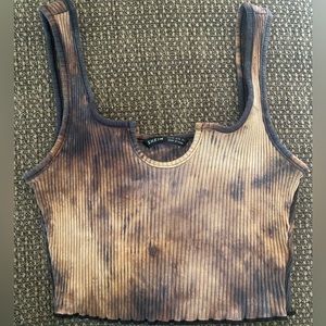 Bleached tie-dye crop Tank Top